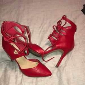 Red Lace Up Heel
